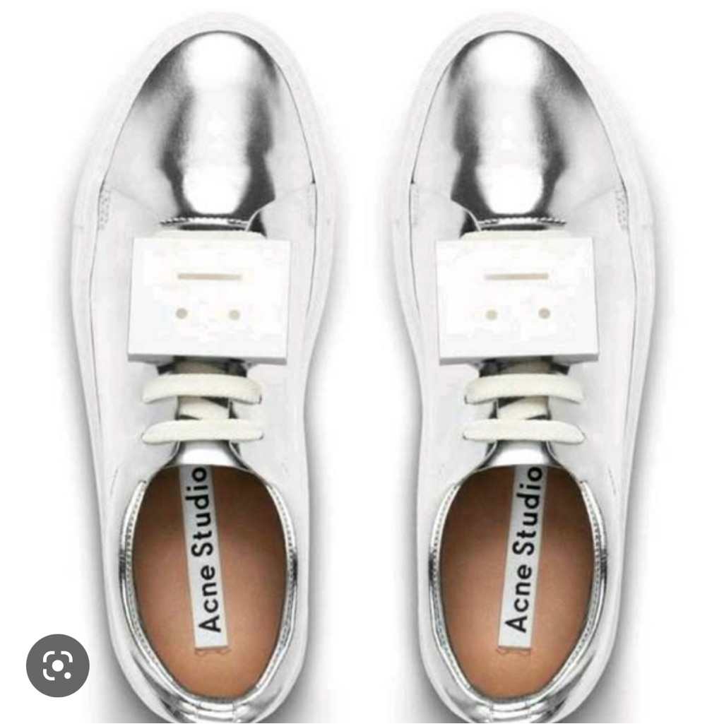 Acne Studios Adriana Silver Sneakers, Excellent Condition. Worn Once